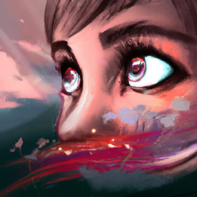 Imagem de capa do post Sonhos com olhos sangrando: o que significa? com um desenho digital