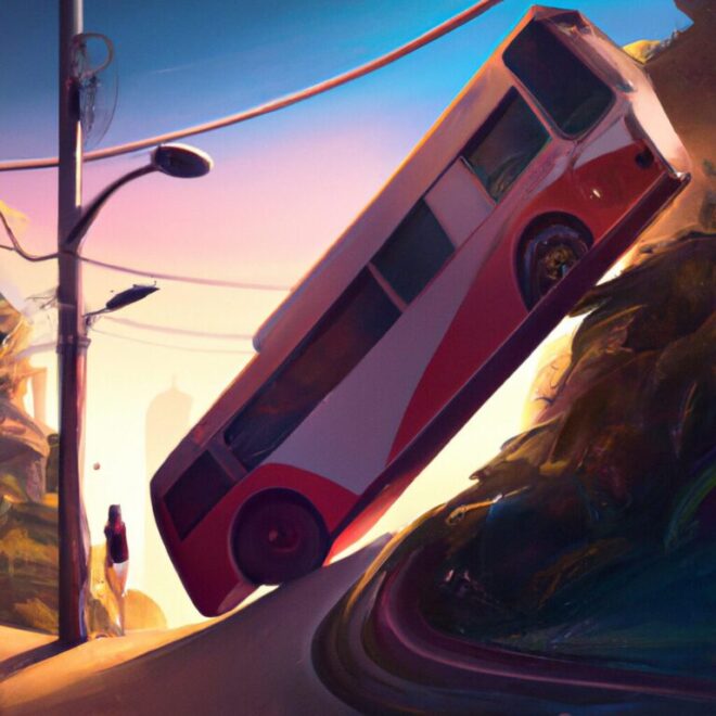 Imagem de capa do post Sonhos lendários: sonhar com ônibus descendo ladeira com um desenho digital