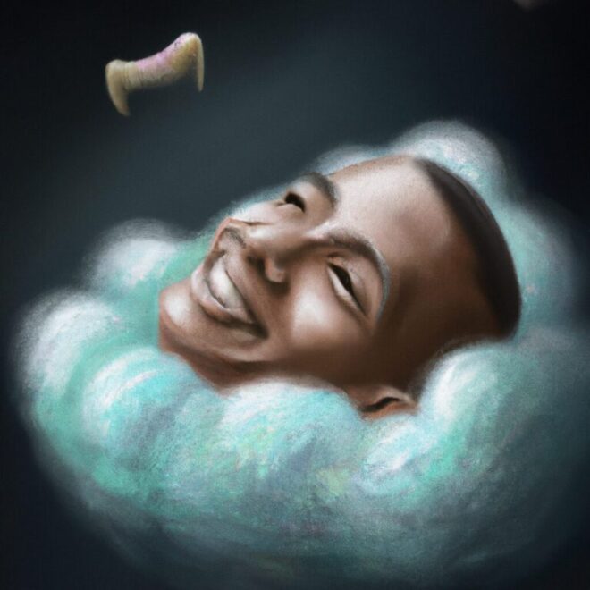 Imagem de capa do post Sonhar que os dentes da boca estão caindo: o que significa? com um desenho digital