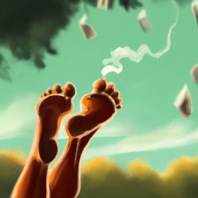 Imagem de capa do post Como interpretar o que significa sonhar com os pés descalços? com um desenho digital