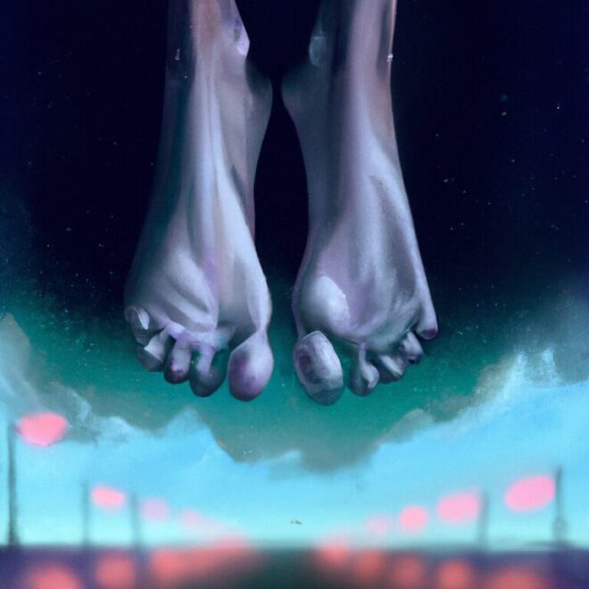Imagem de capa do post Sonhar Com Os Pés: O Que Significa E O Que Fazer? com um desenho digital