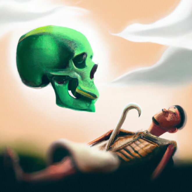 Imagem de capa do post 7 Dicas para interpretar o que significa sonhar com osso humano com um desenho digital
