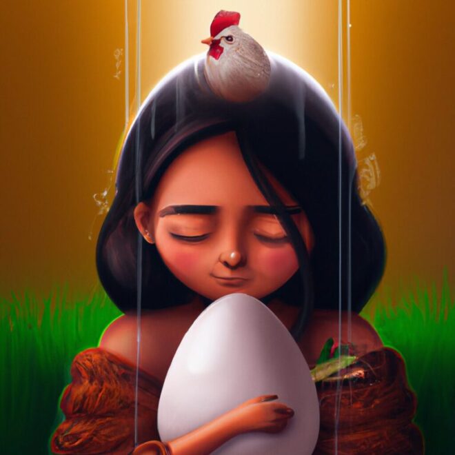 Imagem de capa do post 7 Razões para sonhar com um ovo e uma galinha com um desenho digital