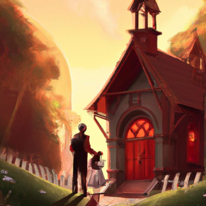 Imagem de capa do post 5 dicas para interpretar o que significa sonhar com um padre ou igreja com um desenho digital