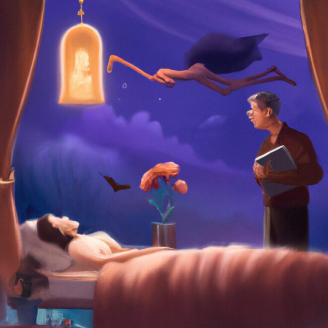Imagem de capa do post Sonhar com pai falecido morrendo de novo: O que significa? com um desenho digital