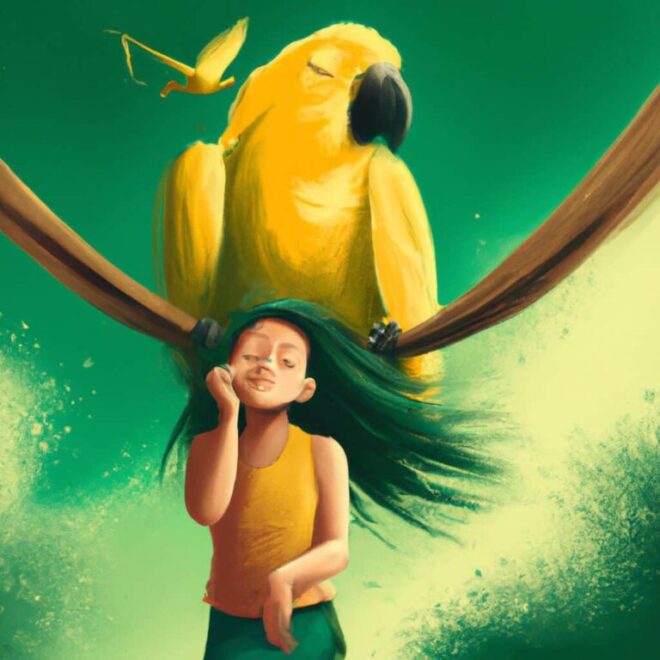 Imagem de capa do post "Papagaio amarelo" pode ser um sinal de prosperidade em seu sonho! com um desenho digital