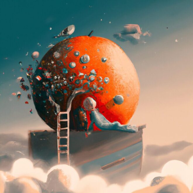 Imagem de capa do post Como interpretar o sonho de carregar um pé de laranja? com um desenho digital