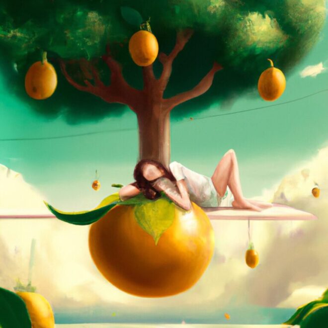 Imagem de capa do post O que Significa Sonhar com Pé de Limão Carregado? com um desenho digital