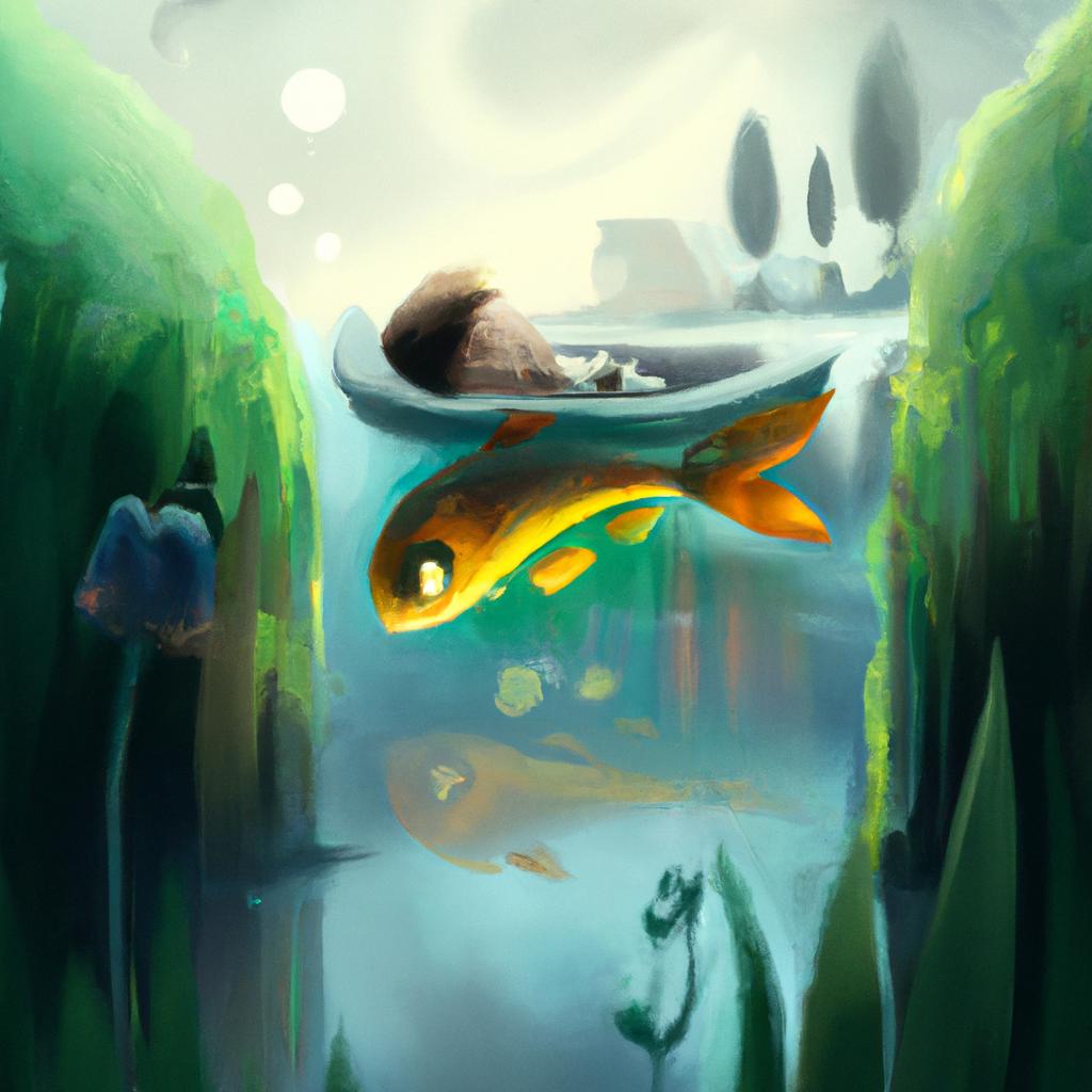 Imagem de capa do post "Sonhar com Peixe Fora d'Água: Descubra o Significado!" com um desenho digital