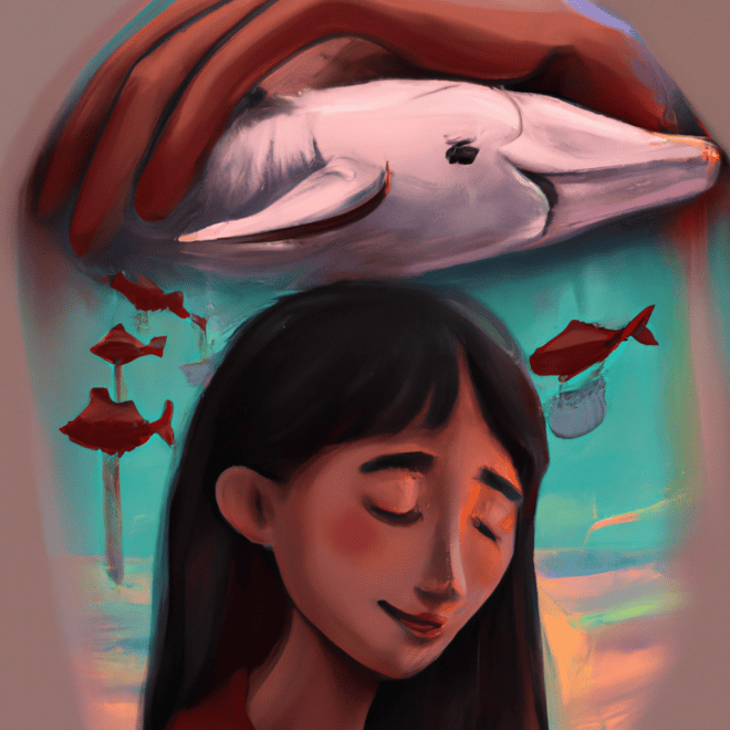 Imagem de capa do post "Descubra o que Significa Sonhar com Peixe: Impactantes Revelações!" com um desenho digital
