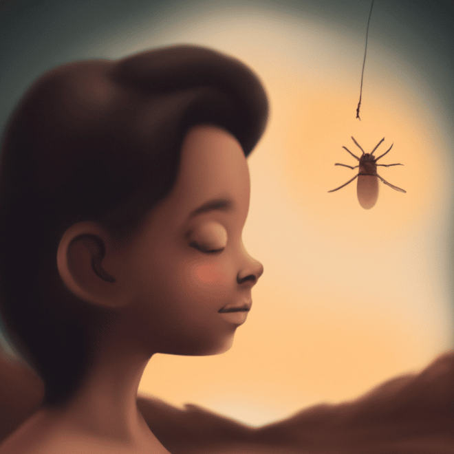 Imagem de capa do post "Sonhar com Picada de Mosquito: Descubra o que Significa!" com um desenho digital