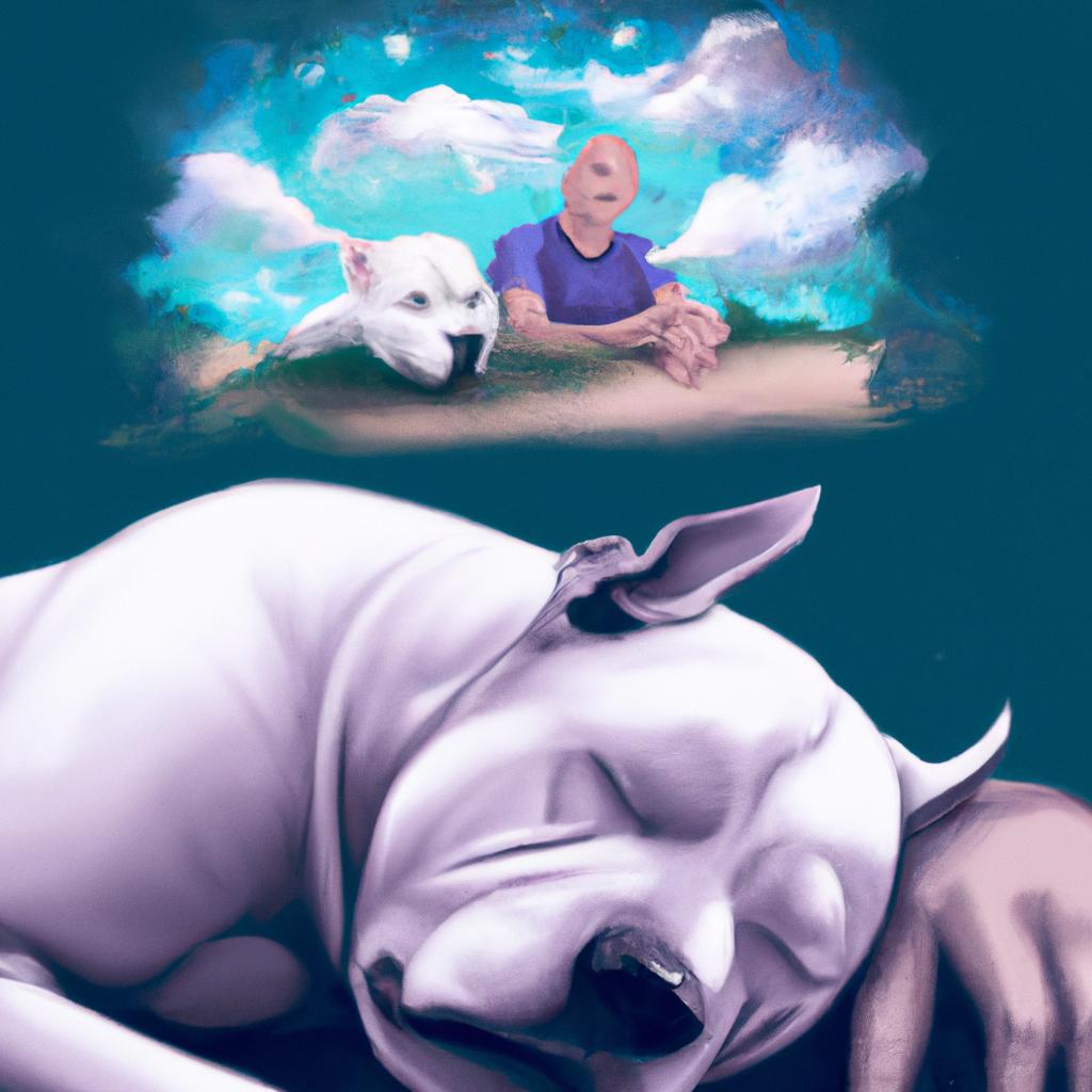 Imagem de capa do post "Descubra o Significado de Sonhar com Pitbull Branco!" com um desenho digital