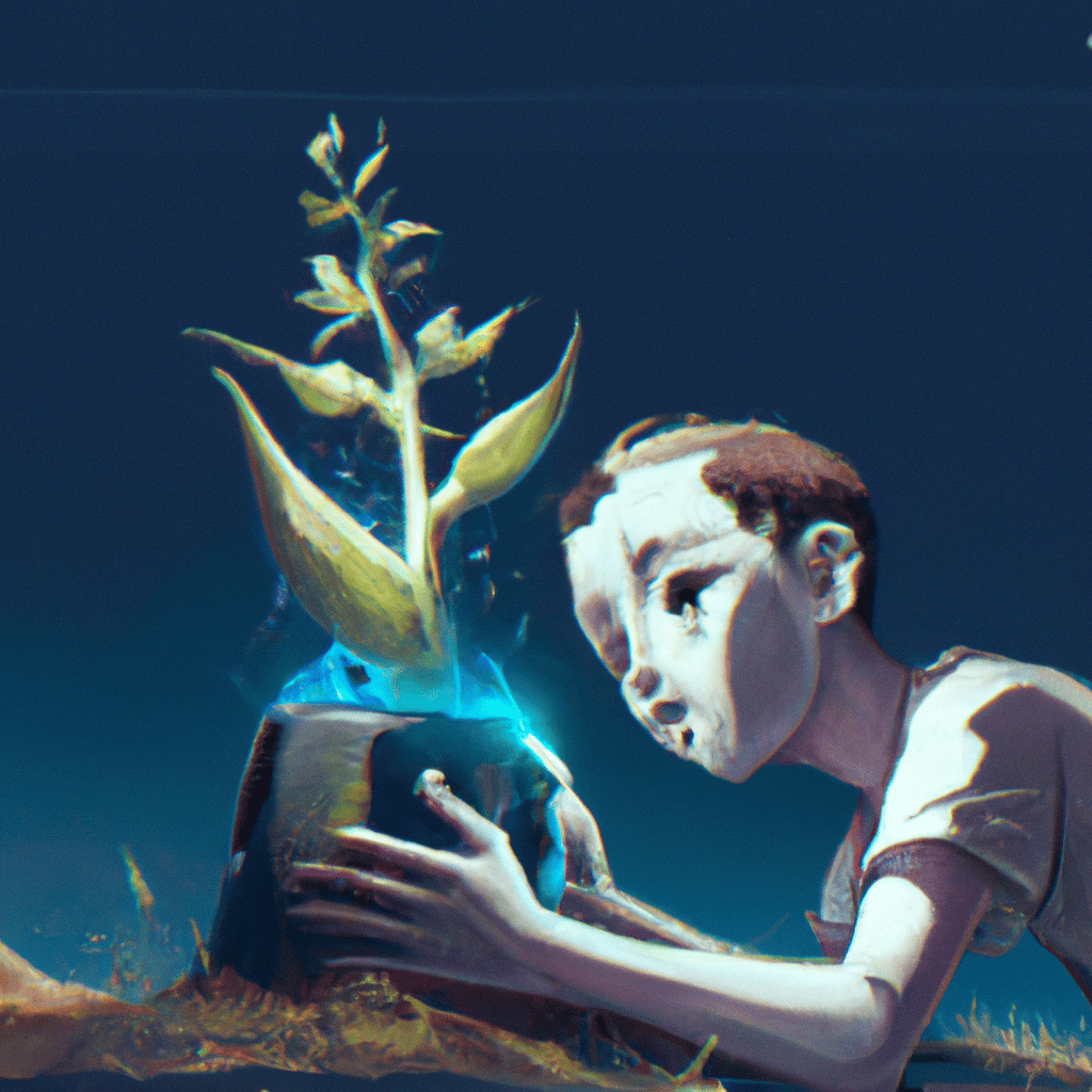 Imagem de capa do post "Descubra o Significado de Sonhar com Plantas Brotando!" com um desenho digital