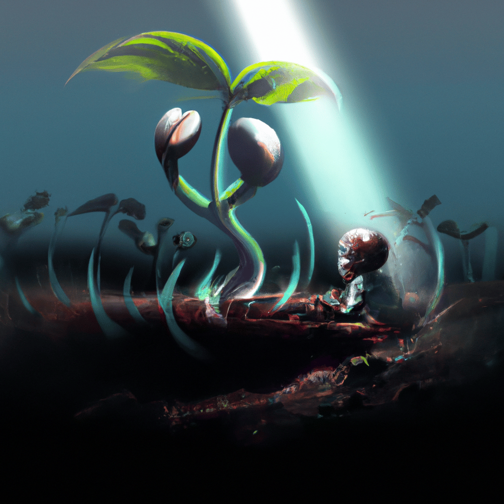 Imagem de capa do post "Descubra o que Significa Sonhar com Plantas Brotando!" com um desenho digital