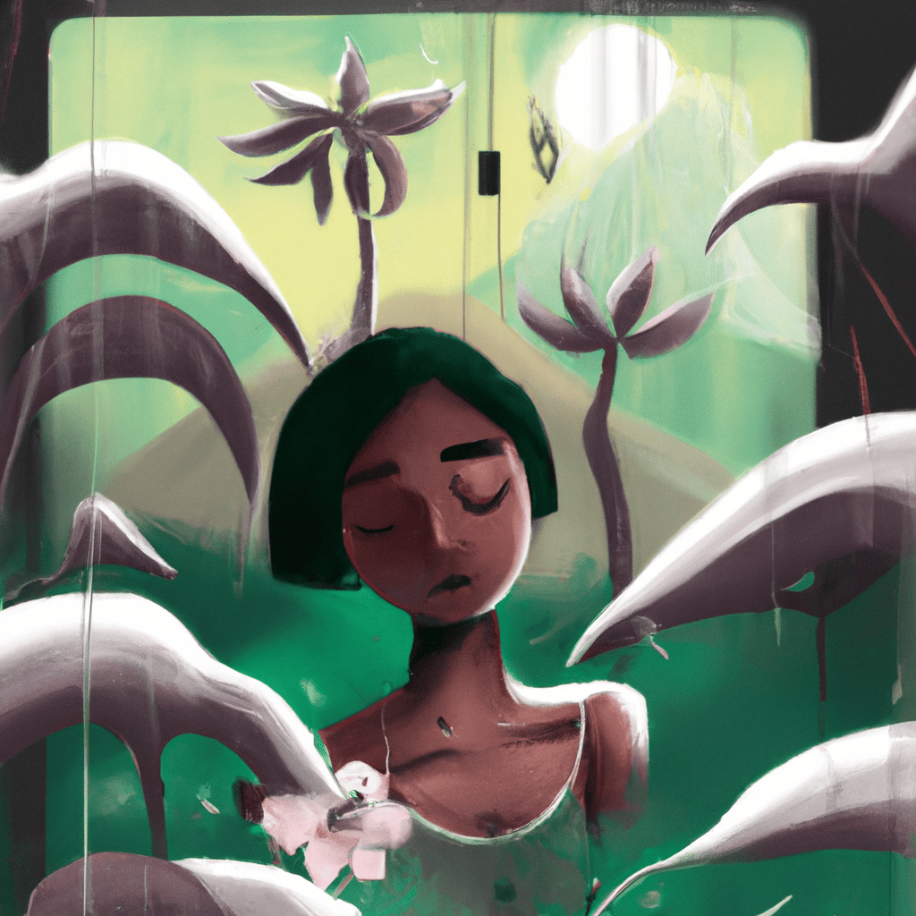 Imagem de capa do post "Descubra o Significado das Plantas Verdes e Bonitas nos Sonhos!" com um desenho digital