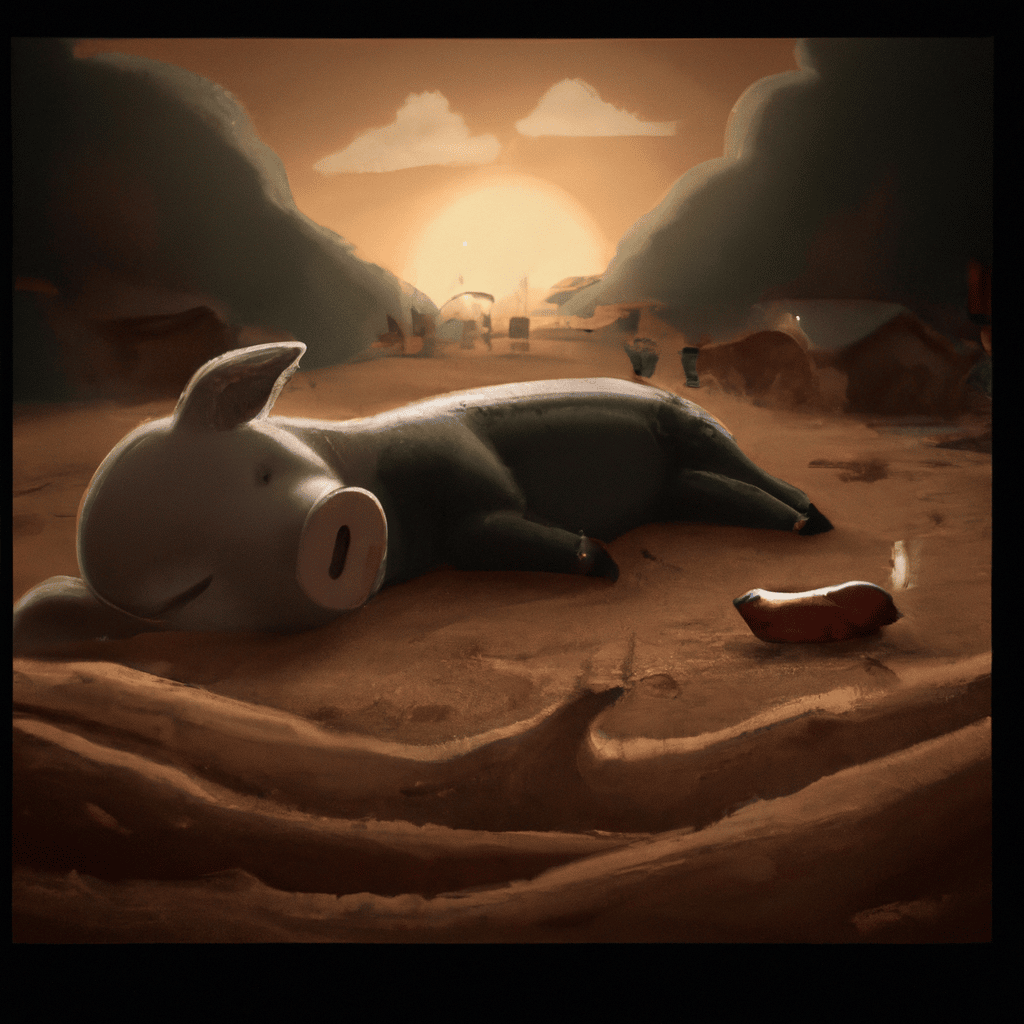 Imagem de capa do post "Descubra o Significado de Sonhar com Porco Morto Aberto!" com um desenho digital