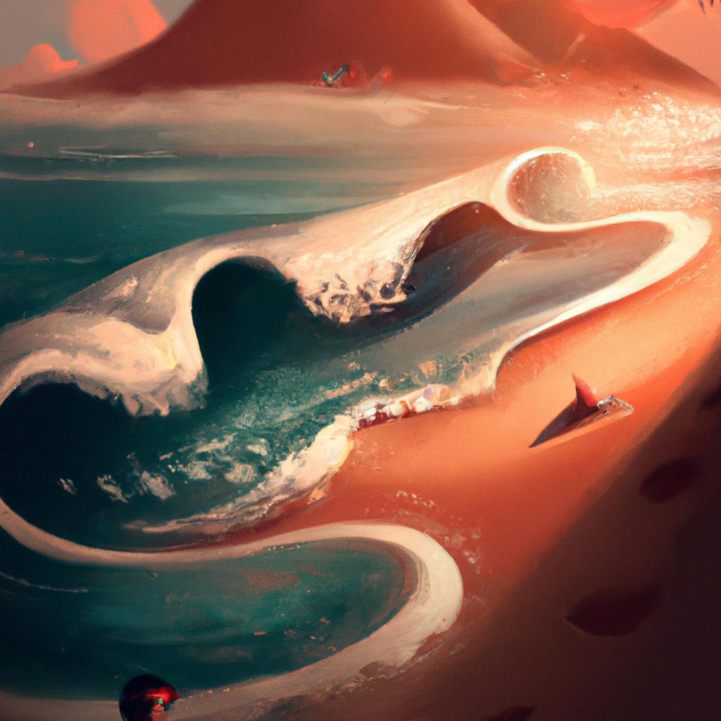 Imagem de capa do post "Sonhar com Praia e Ondas: Entenda o Significado!" com um desenho digital