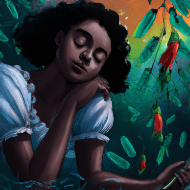 Imagem de capa do post Sonhar com preta velha: o que significa? com um desenho digital