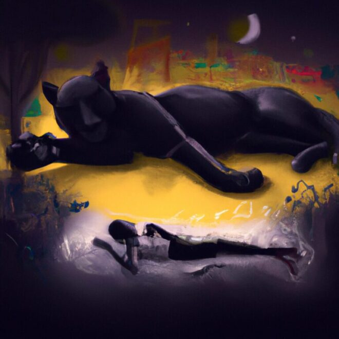 Imagem de capa do post Sonhos: O que significa sonhar com um puma preto? com um desenho digital