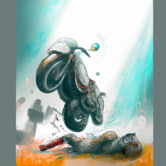Imagem de capa do post Causas e Significados de Sonhar com Queda de Moto com um desenho digital