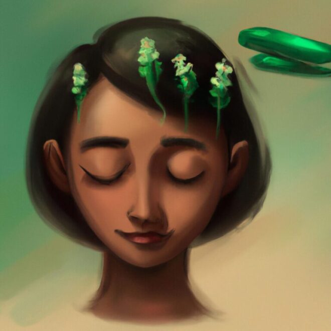 Imagem de capa do post Sonhos Estranhos: o Que Significa Sonhar Com Quiabos Verdes? com um desenho digital