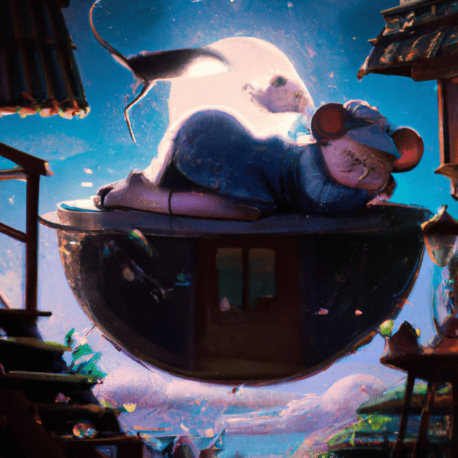 Imagem de capa do post Sonhar com rato cinza pequeno: o que significa? com um desenho digital