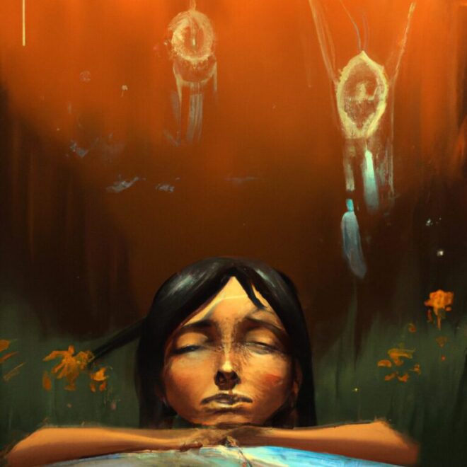 Imagem de capa do post Reveja o que significa sonhar com reza! com um desenho digital