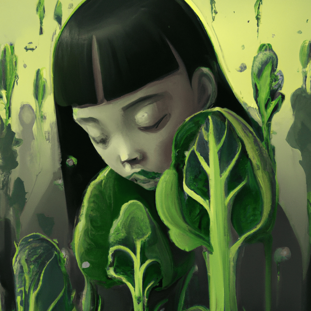 Imagem de capa do post "Descubra o Significado de Sonhar com Salada Verde!" com um desenho digital