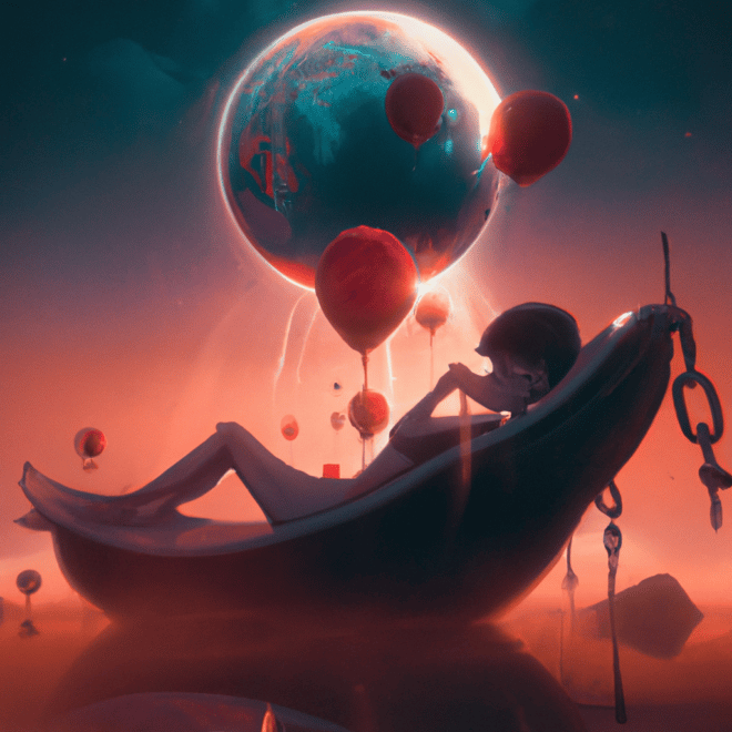 Imagem de capa do post "Descubra o Significado de Sonhar com Sangue de Parto!" com um desenho digital
