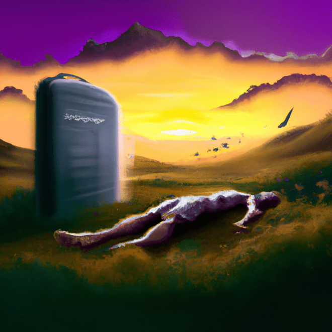Imagem de capa do post Significado dos sonhos: sepultura aberta com um desenho digital