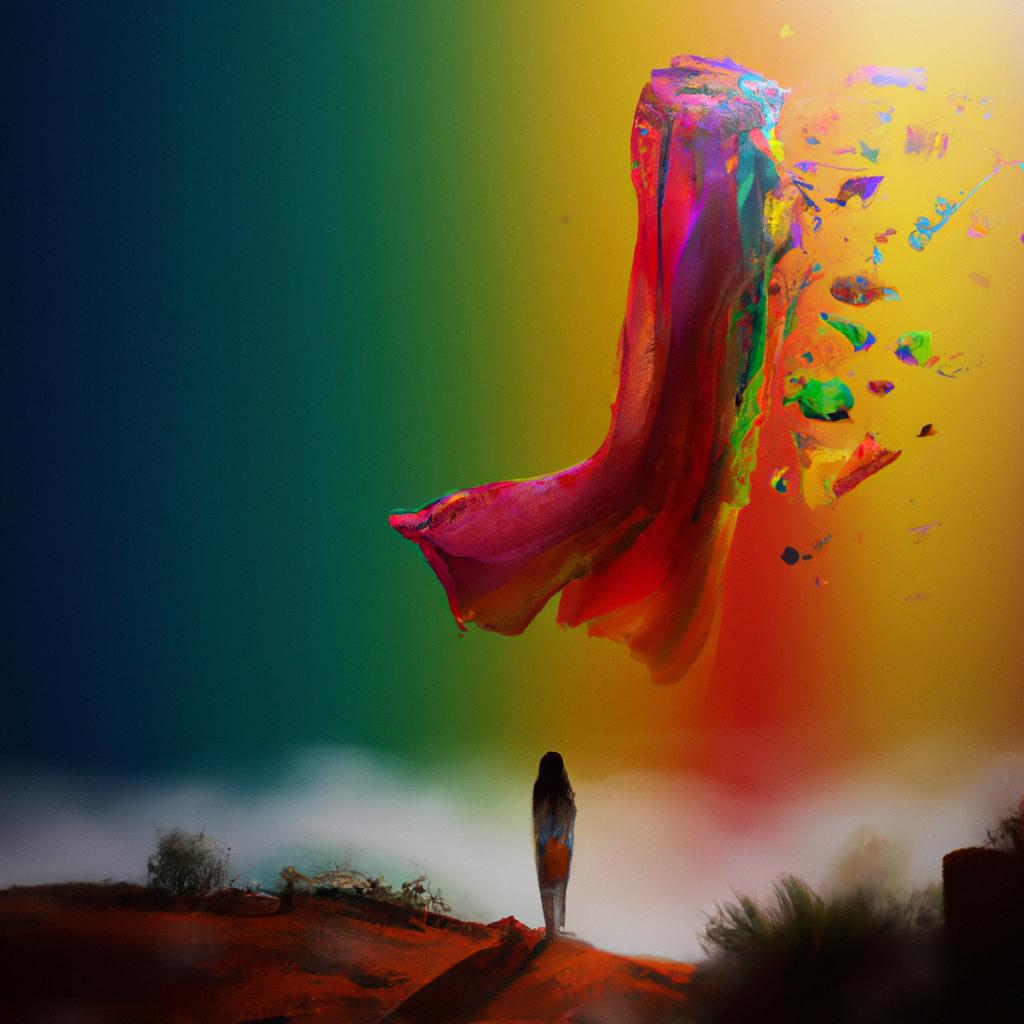 Imagem de capa do post "Sonhar com Tecidos Coloridos: Descubra o Significado!" com um desenho digital