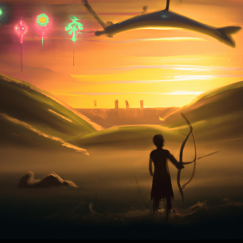 Imagem de capa do post "Sonhar com Troca de Tiros: Descubra o Significado!" com um desenho digital