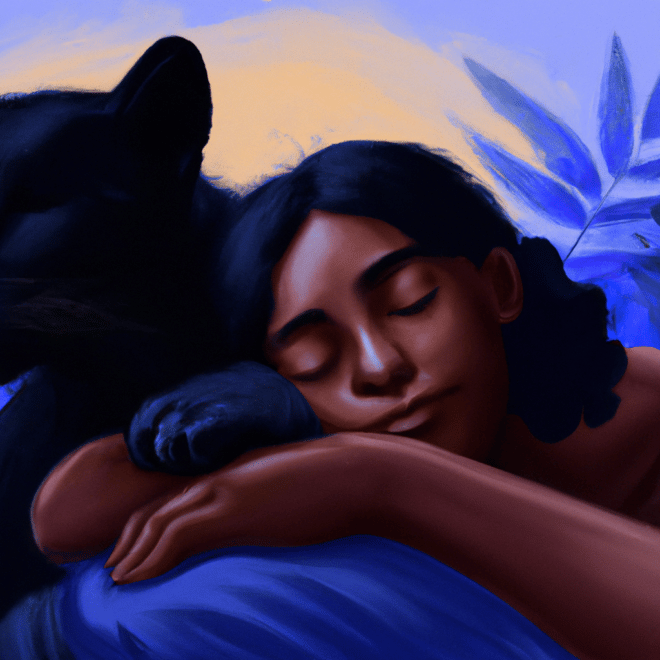 Imagem de capa do post O que significa sonhar com uma pantera negra? com um desenho digital