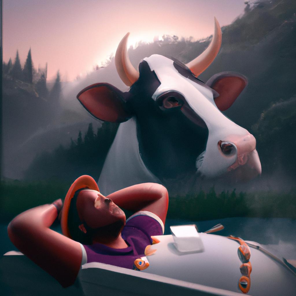 Imagem de capa do post "Descubra o Significado de Sonhar com Vaca e Bezerro!" com um desenho digital