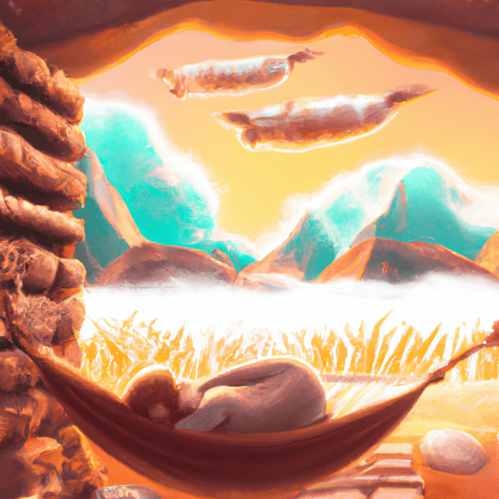 Imagem de capa do post "Sonhar Comendo Salgados: Descubra o que Significa!" com um desenho digital
