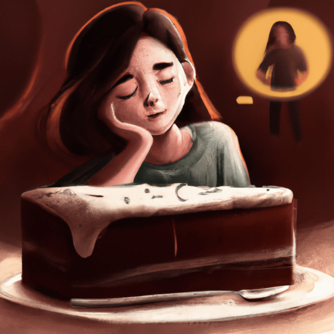 Imagem de capa do post 3 coisas que o seu bolo de chocolate significa nos seus sonhos com um desenho digital