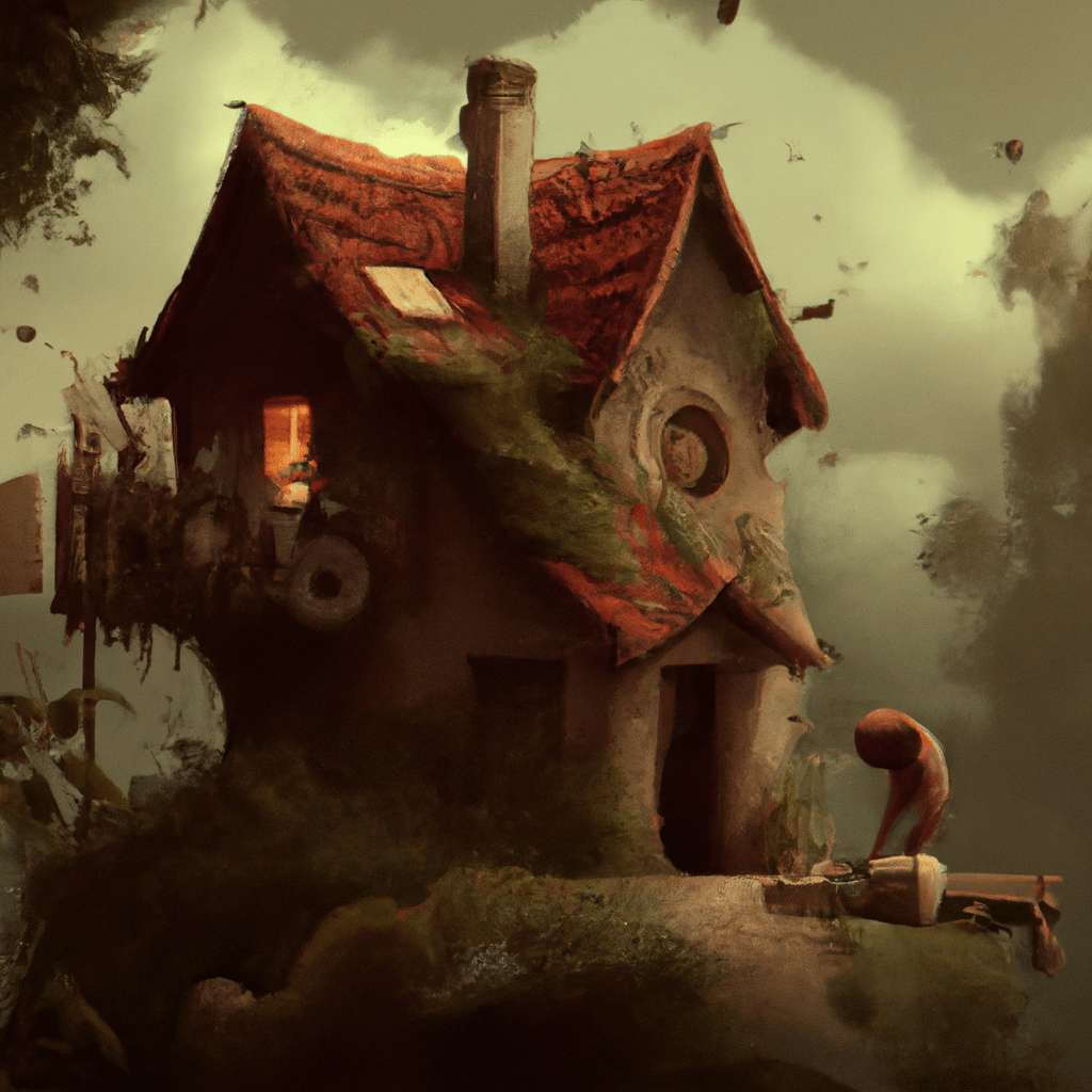Imagem de capa do post "Sonhei com Casa Velha? Descubra o que Significa!" com um desenho digital