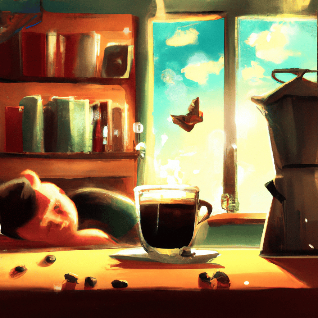 Imagem de capa do post "Descubra o Significado de Sonhar com Café: Confira!" com um desenho digital