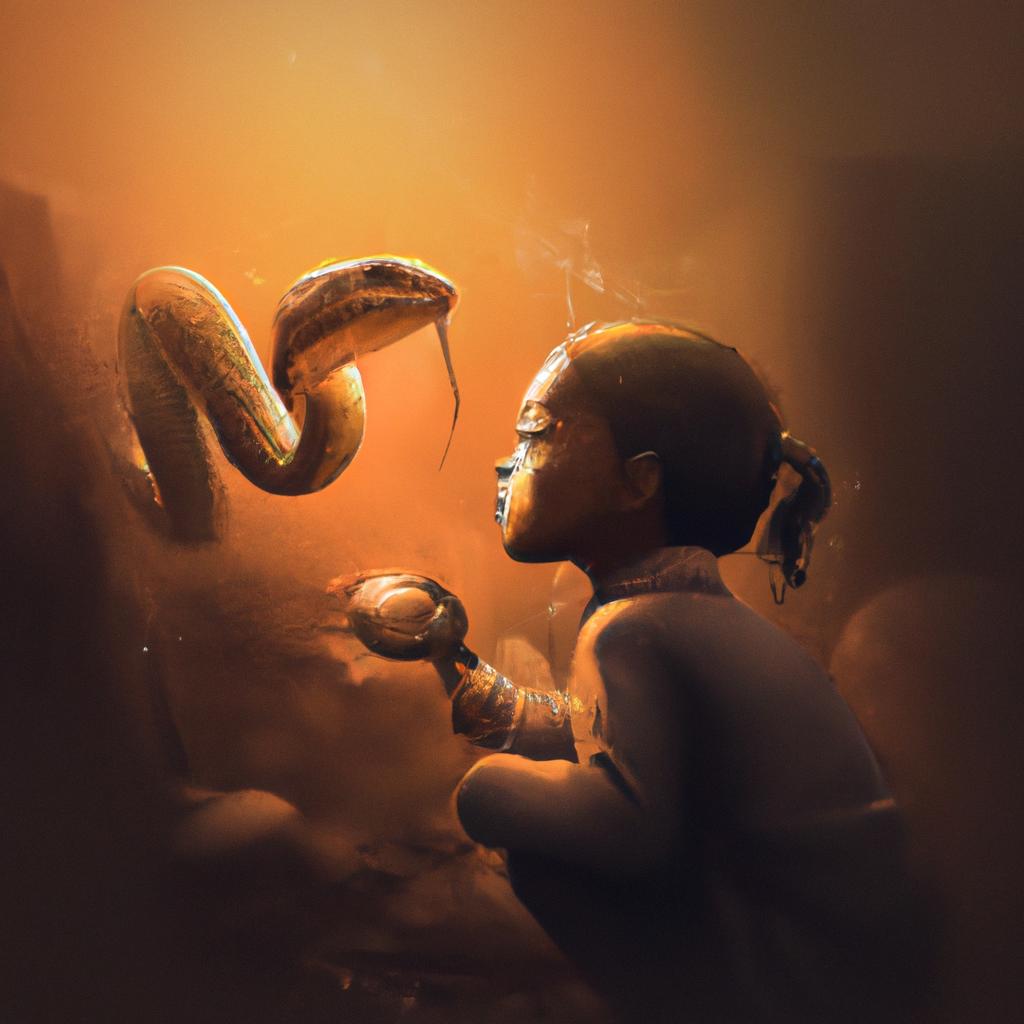 Imagem de capa do post "Descubra o Significado de Sonhar com Cobra para Crianças!" com um desenho digital