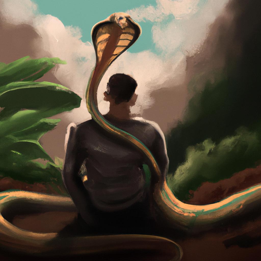 Imagem de capa do post "Sonhos com Cobras: Descubra o Significado Oculto!" com um desenho digital