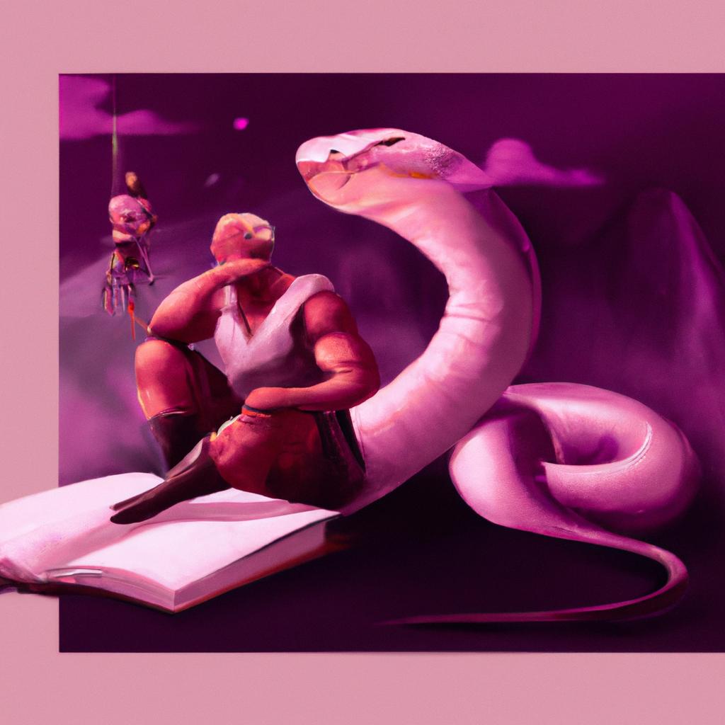 Imagem de capa do post "Cobra nos Sonhos: O Que Isso Significa?" com um desenho digital