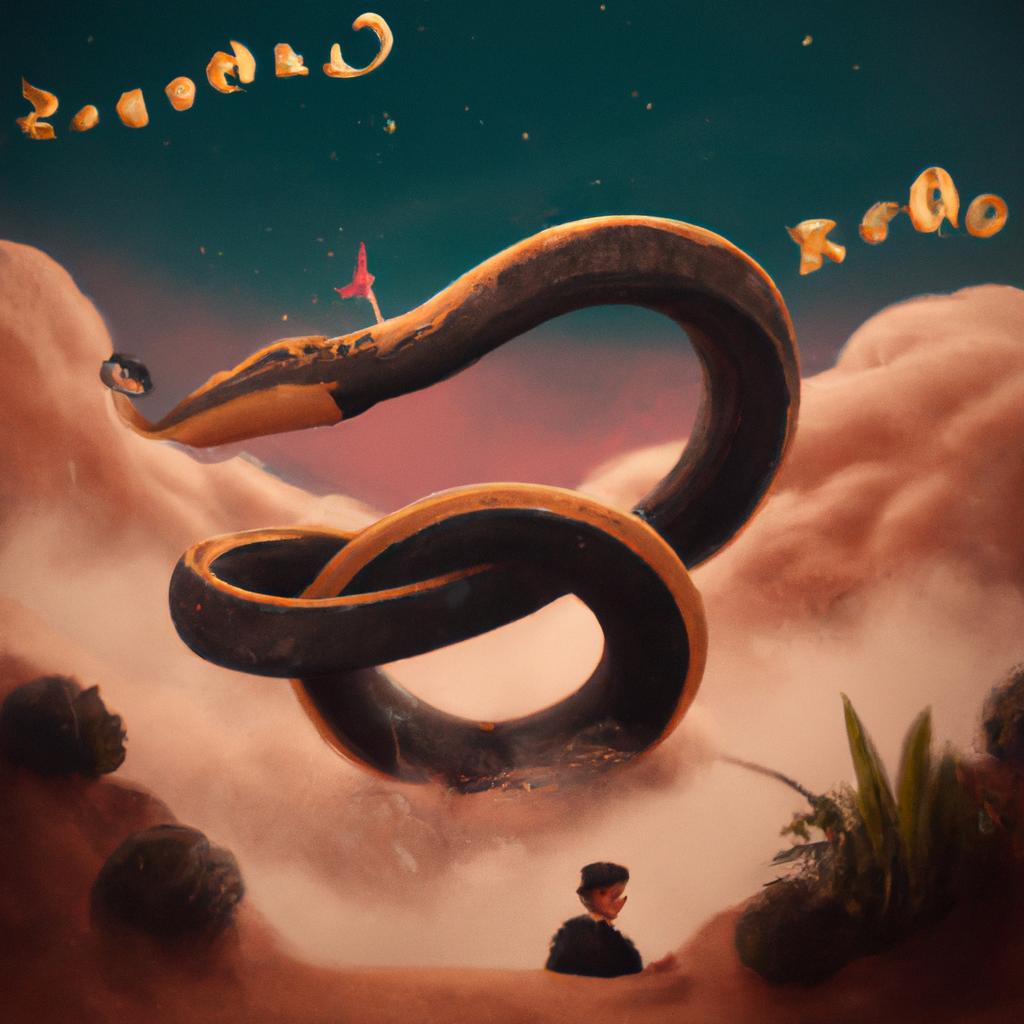 Imagem de capa do post "O Que Significa Sonhar com Cobra Grande? Descubra Aqui!" com um desenho digital