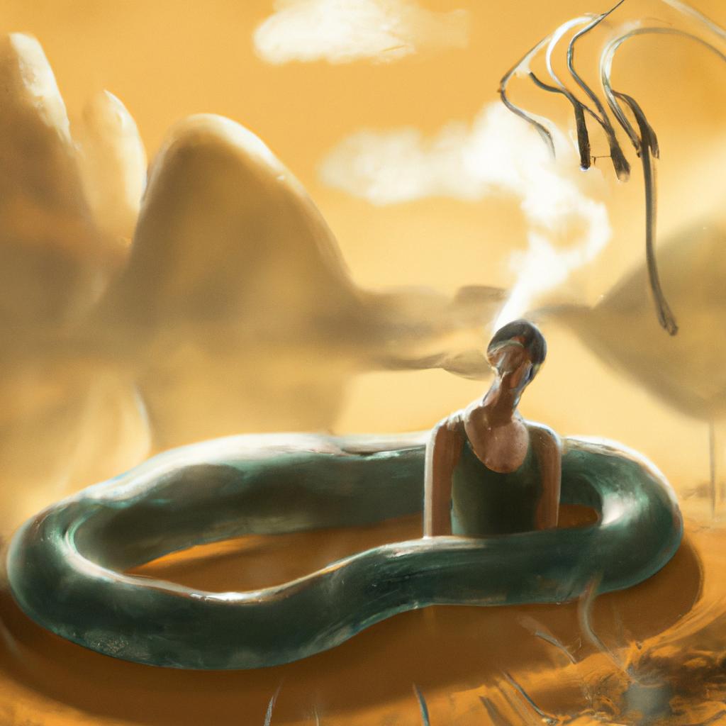 Imagem de capa do post "Descubra o Que Significa Sonhar com Cobra!" com um desenho digital