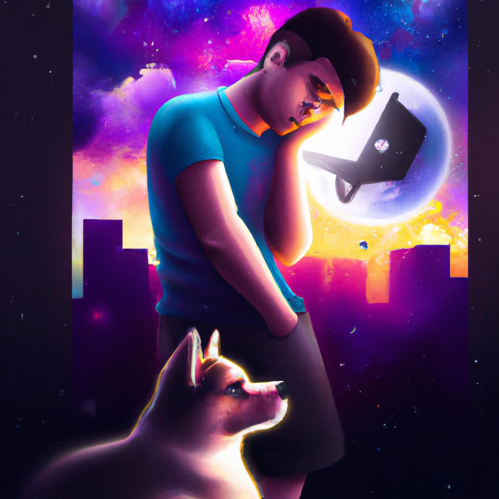 Imagem de capa do post "O Que Significa Sonhar com Cachorro? Descubra Aqui!" com um desenho digital