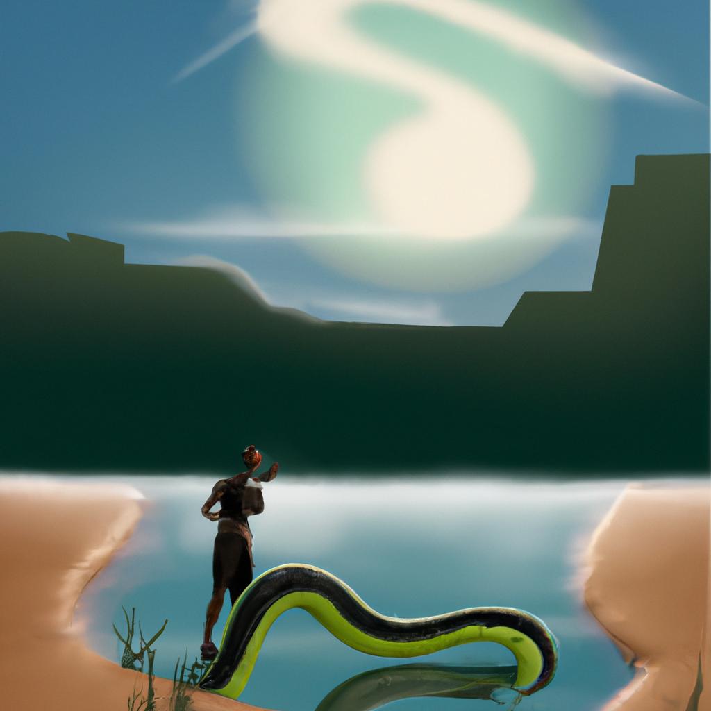 Imagem de capa do post "Compreenda o Significado de Sonhar com Cobra Pequena!" com um desenho digital