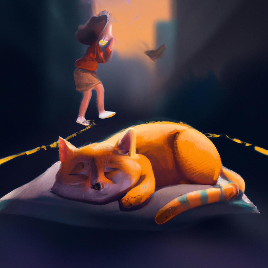 Imagem de capa do post "O Que Significa Sonhar com Gatos? Descubra Agora!" com um desenho digital