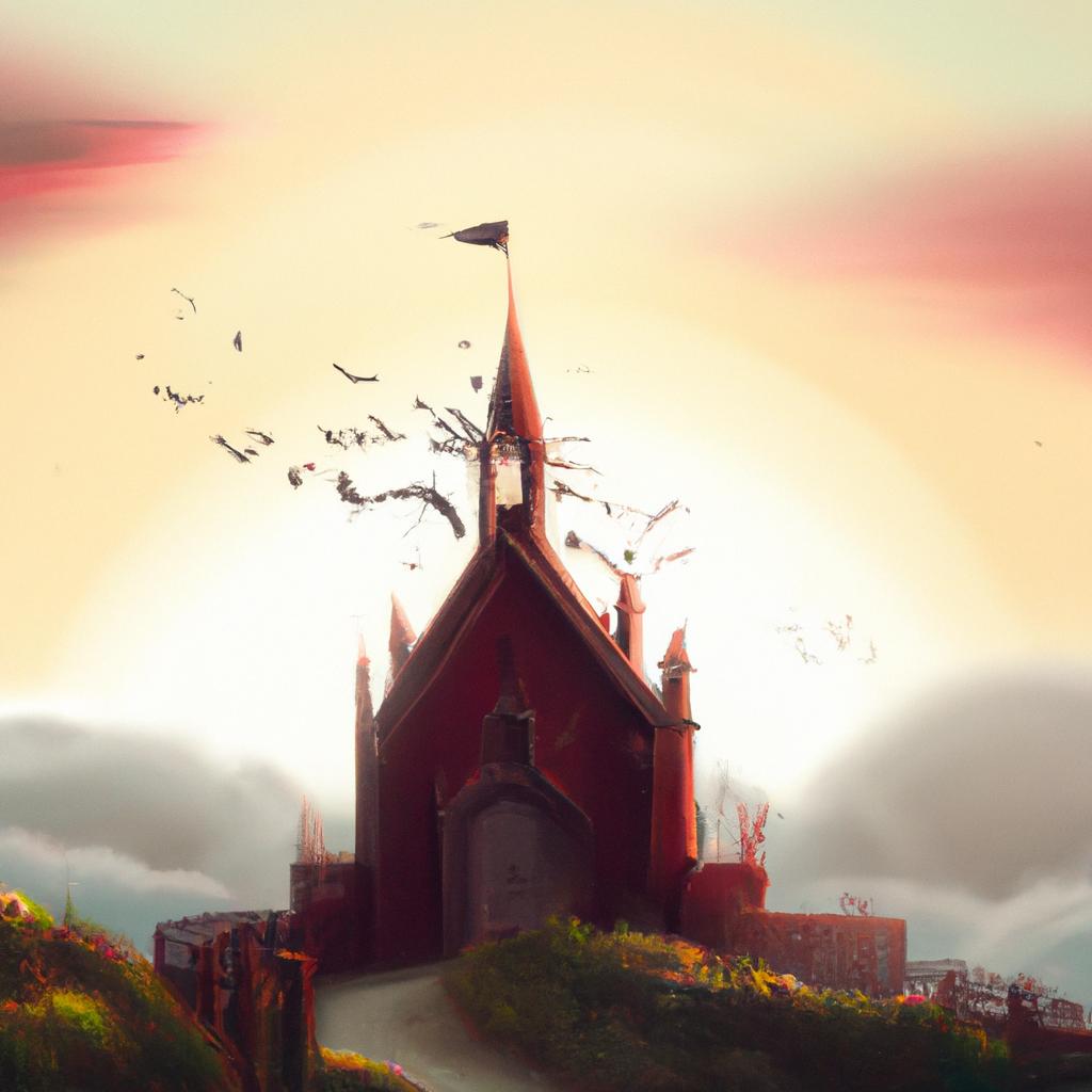 Imagem de capa do post "O Que Significa Sonhar com Igreja? Descubra Aqui!" com um desenho digital