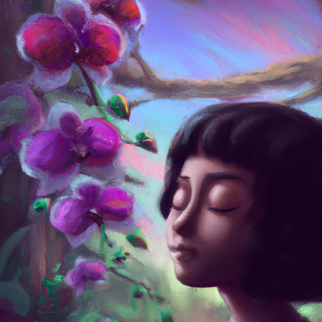 Imagem de capa do post "O Que É Sonhar com Orquídea? Descubra o Significado!" com um desenho digital