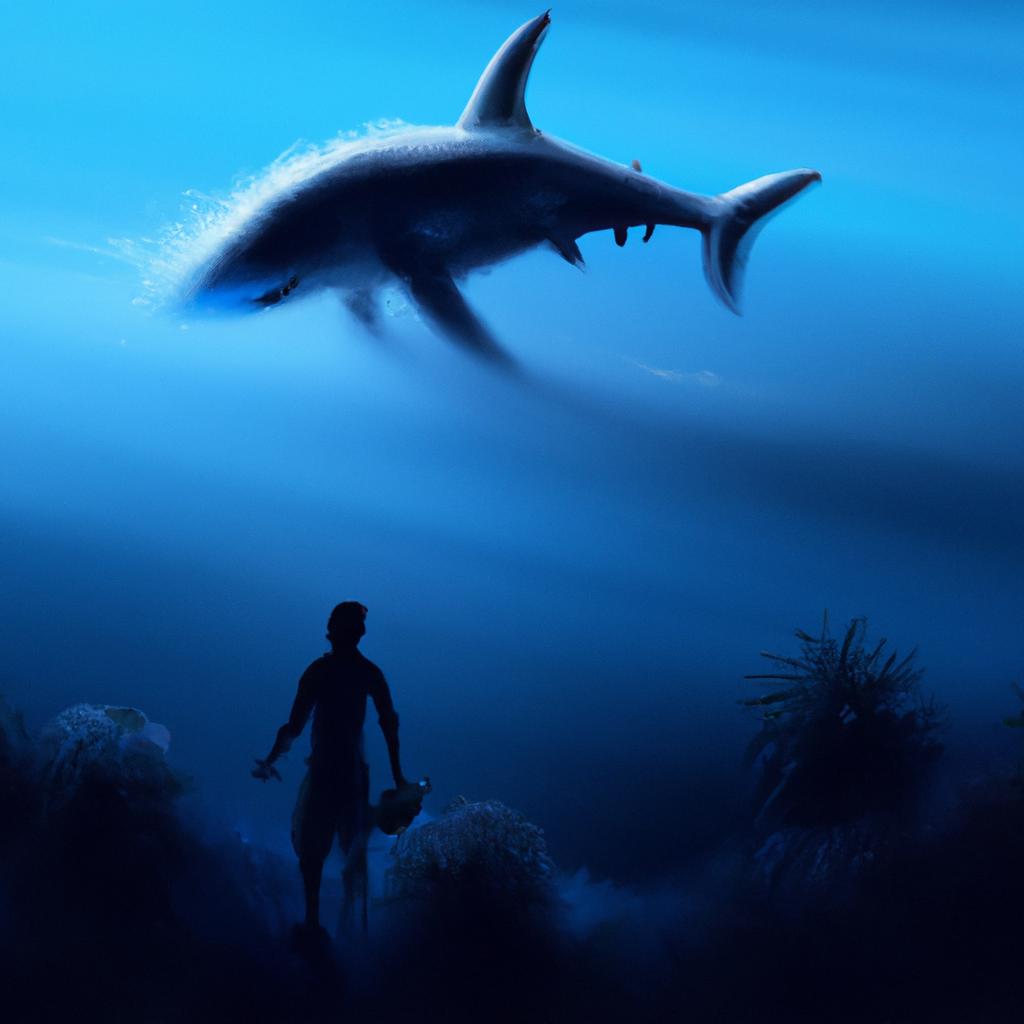 Imagem de capa do post "O Que Significa Sonhar com Tubarão? Descubra Aqui!" com um desenho digital