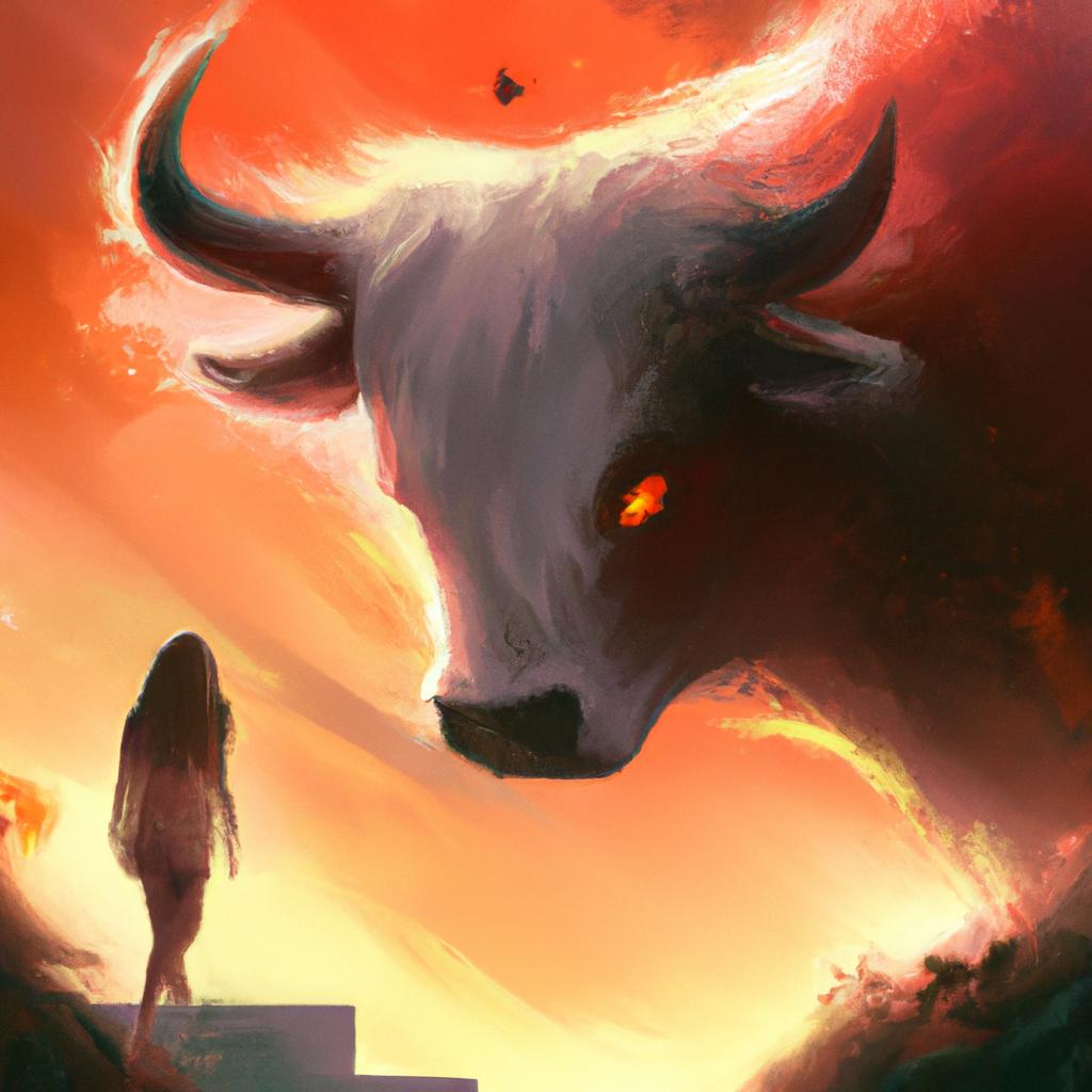 Imagem de capa do post "O Que Significa Sonhar com Vaca Brava? Descubra Aqui!" com um desenho digital